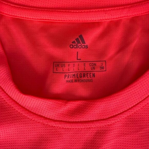Adidas Aero 3S Tee Signal Pink Large NWT - Picture 4 of 7